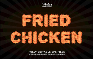 炸鸡肉效果EPS字体样机