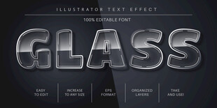 透明玻璃EPS字体样机