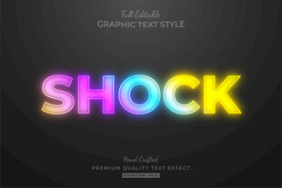 霓虹灯效果EPS字体样机