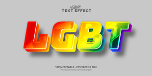 七色彩虹EPS字体样机