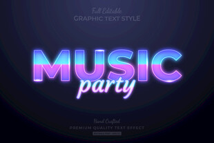 音乐节主题3D立体字体样机