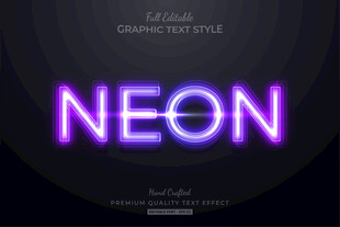 霓虹灯效果EPS字体样机