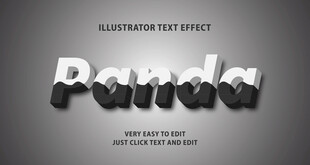 黑白熊猫字字体样机