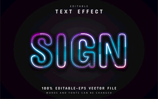 潮流霓虹灯效果字体样机