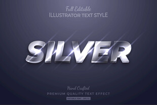 3D立体银色字体样机