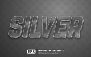 银色字3D立体字体样机