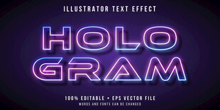 霓虹灯3D立体艺术字效果