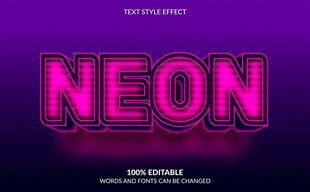 3D立体紫色艺术字效果