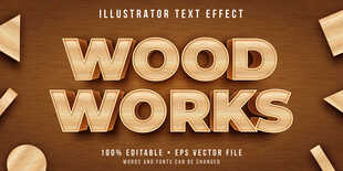 木头字效果3D立体艺术字