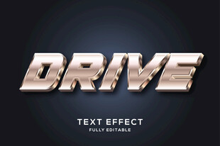 玫瑰金色金属3D艺术字