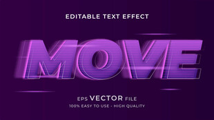 紫色动感3D立体艺术字效果