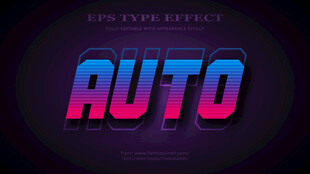 彩色动感3D立体艺术字效果