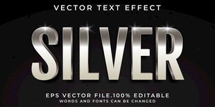 灰色金属3D立体艺术字效果