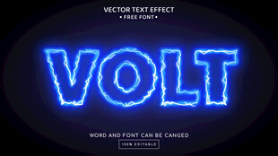 激光闪电伏特可编辑艺术字效果