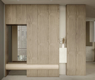 夹吊设计高级感装修木制品定制柜