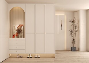 夹吊设计高级感装修木制品定制柜