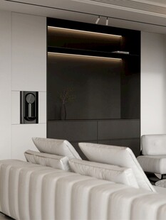 围合高级感装修木作厨房餐边柜子