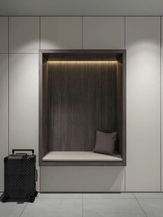 围合高级感装修木作厨房餐边柜子