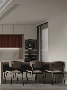 围合高级感装修木作厨房餐边柜子