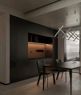 围合高级感装修木作厨房餐边柜子