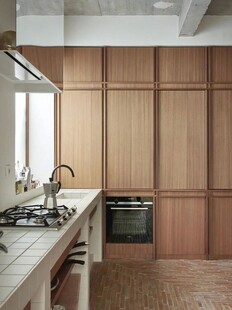 骨骼线胡桃木复古中式风格柜子门