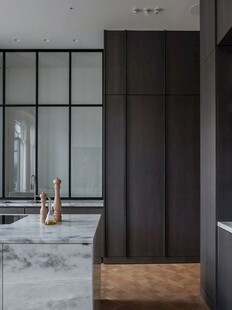 骨骼线胡桃木复古中式风格柜子门