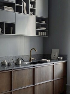 骨骼线胡桃木复古中式风格柜子门