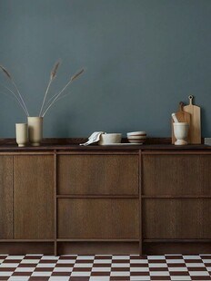 骨骼线胡桃木复古中式风格柜子门