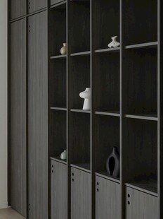 骨骼线胡桃木复古中式风格柜子门