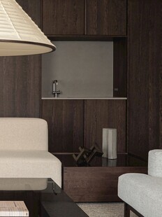 骨骼线胡桃木复古中式风格柜子门