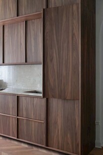 骨骼线胡桃木复古中式风格柜子门