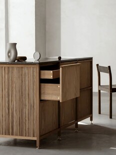 骨骼线胡桃木复古中式风格柜子门