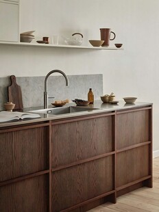 骨骼线胡桃木复古中式风格柜子门