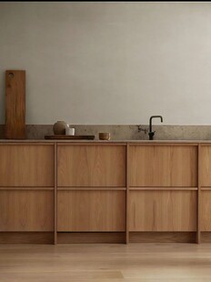 骨骼线胡桃木复古中式风格柜子门