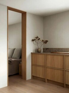 骨骼线胡桃木复古中式风格柜子门