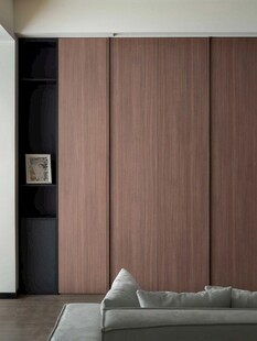 骨骼线胡桃木复古中式风格柜子门