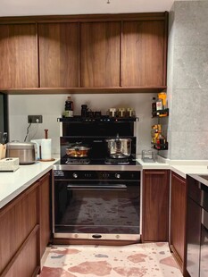 骨骼线胡桃木复古中式风格柜子门