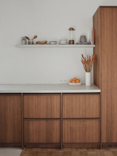 骨骼线胡桃木复古中式风格柜子门