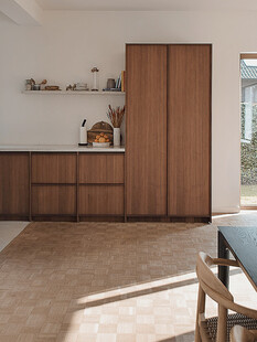 骨骼线胡桃木复古中式风格柜子门