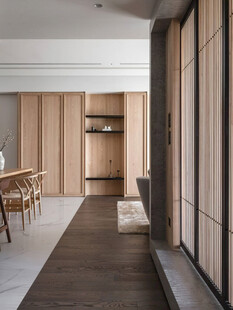 骨骼线胡桃木复古中式风格柜子门