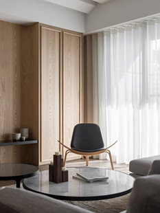 骨骼线胡桃木复古中式风格柜子门