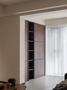 骨骼线胡桃木复古中式风格柜子门