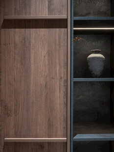 骨骼线胡桃木复古中式风格柜子门