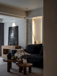 骨骼线胡桃木复古中式风格柜子门