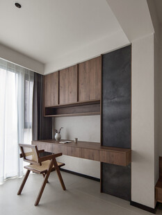 骨骼线胡桃木复古中式风格柜子门