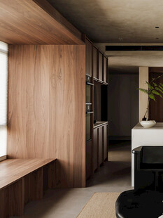 骨骼线胡桃木复古中式风格柜子门