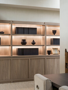 骨骼线胡桃木复古中式风格柜子门