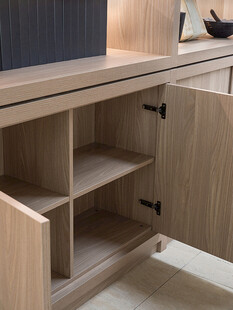 骨骼线胡桃木复古中式风格柜子门