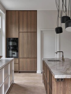 骨骼线胡桃木复古中式风格柜子门