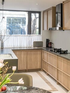 骨骼线胡桃木复古中式风格柜子门